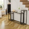 Racxily Narrow Console Table, Industrial Farmhouse Foyer Table for Entrance & Living Room, Brown/Black - 4 of 4