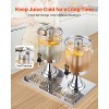 VEVOR Beverage Dispenser, 2.1 Gallon x 2 Drink Dispenser for Parties,Stainless Steel + Plastic Juice Dispensers with Spigot Ice Chamber Tray, Silver - 4 of 4