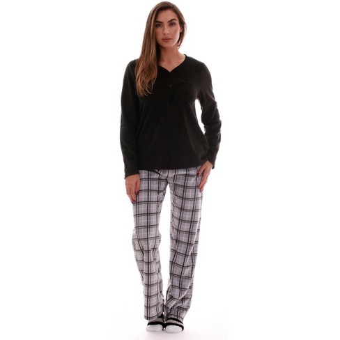 Just Love Womens Buffalo Plaid & Winter Print Micro Fleece Pajama