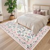 Modern Washable Living Room Rugs, Vintage Floral Non Slip Rugs, Dormitory Low Pile Stain Resistant Floor Mats - 3 of 4