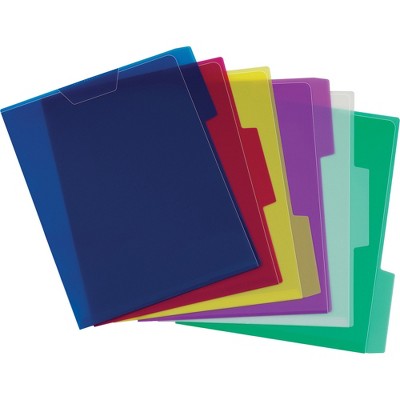 Pendaflex Poly View Folder 1/3 Cut Tabs Letter 6/PK Assorted 52565