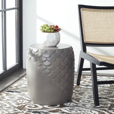 Julyvia Dark Grey Fish Scale Concrete Accent Stool