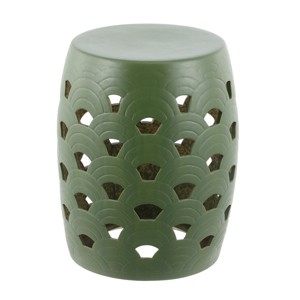 Amaissa 15" Garden Stool - ACS4597 - Indoor/Outdoor - Moss Green - Safavieh - 1 of 4