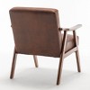 Sapphtopaz Accent Chair Mid-Century Modern Solid Wood Frame Chair Extra-Thick Comfy Backrest Lounge Chair for Living Room, Bedroom, Office - 4 of 4
