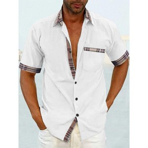 COOFANDY Mens Short Sleeve Dress Shirts Casual Wrinkle Free Shirt Plaid Collar Summer Button Down Shirts - 1 of 4