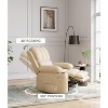 22'' Rocker Swivel Recliner Chair, Faux PU Leather Recliner with 1.5X Sponge Filling, Side Pocket & Cup Holder, for Living Room, Bedroom - 4 of 4