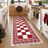 2x6 Runner Rug,Checkered Christmas Rugs for Holiday Decor,Non Slip Low Pile Washable Rug for Kitchen - 4 of 4