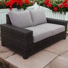 Courtyard Casual St Lucia Loveseat   Alum Frame Grade A Vietnam Olefin - 2 of 2