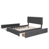 Whisen Elegant Design Queen Size Upholstered Platform Bed with 2 Drawers and Trundle - 4 of 4