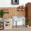 Stainless Steel Freestanding Utility Sink, Single Bowl with Backsplash,Commercial Prep for Kitchen, Garage, Laundry - 3 of 4