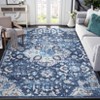Vintage Distressed Floral Medallion Area Rug for Living Room, Washable Non Slip Retro Accent Throw Carpet for Bedroom - 2 of 4
