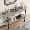 Narrow Entryway Table, 2 Tier Industrial Console Table with Storage Shelf, Thin Behind Couch Table, Farmhouse Skinny Sofa Table - 3 of 4