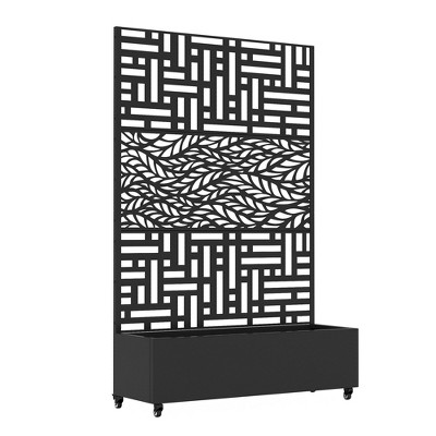 Lirago Iron Arch Mobile Planter Box (1-Piece)-Raised Garden Bed Elevated Planter with Trellis Privacy Screen 38 Gallon Capacity