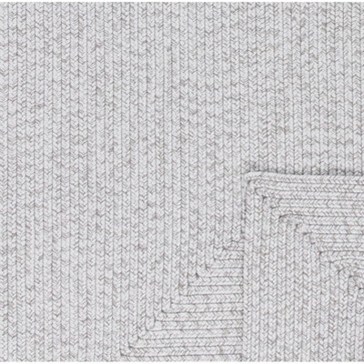 Handwoven Braided Silver & Grey Square Area Rug - 4' x 4'