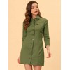 INSPIRE CHIC Women's 3/4 Sleeve Button Down Denim Shirt Dress - 2 of 4