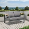 Aoodor Outdoor Aluminum Patio Furniture Sofa,  All-Weather Metal Outdoor Sofa Chairs with Washable Thick Cushion for Garden, Patio, Balcony and Proch - 2 of 4