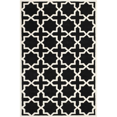 Handmade Black Wool 6' x 9' Tufted Area Rug