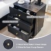 SinCiDo Fluted Nightstand with Charging Station, 21.65" Wide Modern Wood Bedside Table w/3 Storage Drawers for Bedroom, Living Room - 4 of 4