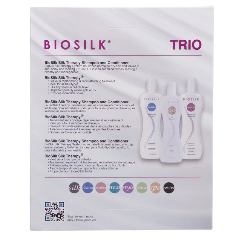 Biosilk Silk Therapy Trio - Shampoo, Conditioner &#38; Leave In Treatment - 21 fl oz, 3 of 5