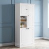 Mshliw Tall Bathroom Storage Cabinet with Flip-Out Basket, Adjustable Shelves & 2 Doors, MDF Cabinet with Aluminum Alloy Handles - 2 of 4