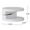 23.62" Glossy White Rotating Coffee Table - 3 of 4