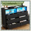 Jojoka Modern 6-Drawer Dresser with LED Lights & Charging Station, Wide Storage Cabinet for Bedroom, Closet, Living Room - 2 of 4