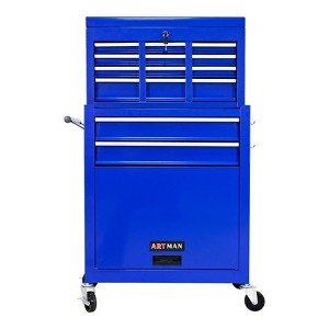 Syemin Tool Boxes and Totes, Mobile Lockable Cabinet with Wheels and Drawers, Rolling Storage for Garages of Metal Tool Cart, Blue, 24.2"*12.9"*43.1" - 1 of 4