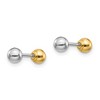 Black Bow Jewelry Reversible 4mm Ball Screw Back Earrings in 14k Two-tone Gold - 2 of 4