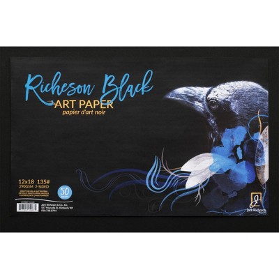 Jack Richeson Black Art Paper, 12 x 18 Inches, 135 lb, 50 Sheets