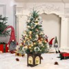3FT Pre-Lit Artificial Christmas Tree Tabletop with 78 Warm White Lights, Flocked Potted Christmas Tree, Battery Operated, for Front Door, Porch - 2 of 4