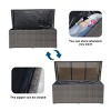 Moda Furnishings 260 Gallon Patio Outdoor Wicker Steel Storage Deck Box - 4 of 4