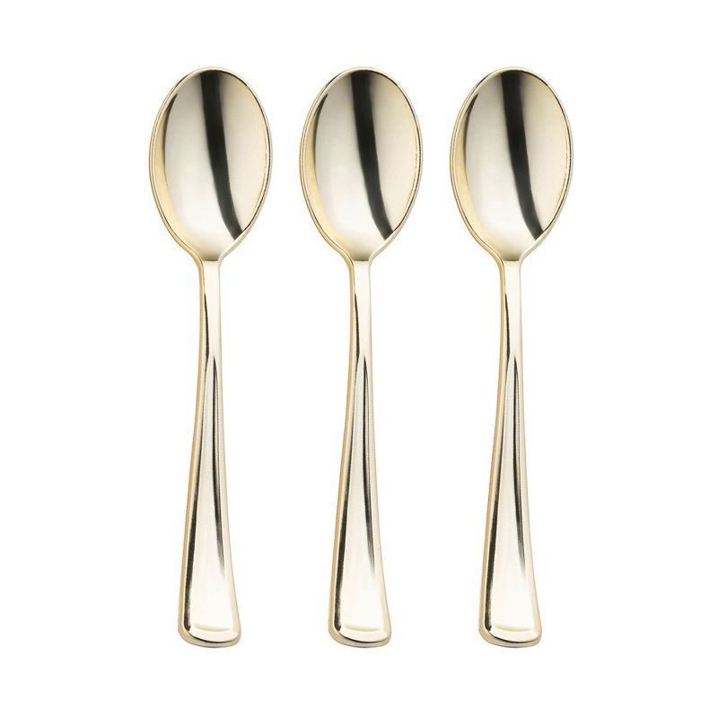 Smarty Had A Party Shiny Metallic Gold Plastic Spoons (600 Spoons), 1 of 4