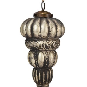 TopComfy Decorative Object Glass Tear Drop Ornaments Set of 6 for Holiday Party Decorations, Silver, 3"*3"*5.5" - 1 of 4