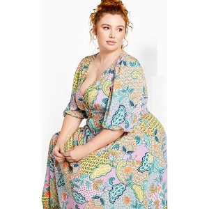 Women's Plus Size Daydream Print Maxi Dress - white | CITY CHIC - 1 of 4