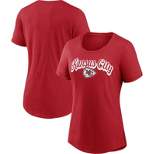NFL Kansas City Chiefs Women's Heather Short Sleeve Scoop Neck Bi-Blend T-Shirt