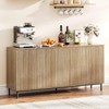 63" Sideboard Buffet Cabinet, Fluted Coffee Bar Cabinet with Adjustable Shelves, Entryway Console Table, Accent Storage Cabinet for Living Room - 2 of 4