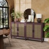 SeaCamel  4-Door Rattan Storage Cabinet - Elegant Decorative & Easy Assembly for Bedroom, Living Room & Office - 2 of 4