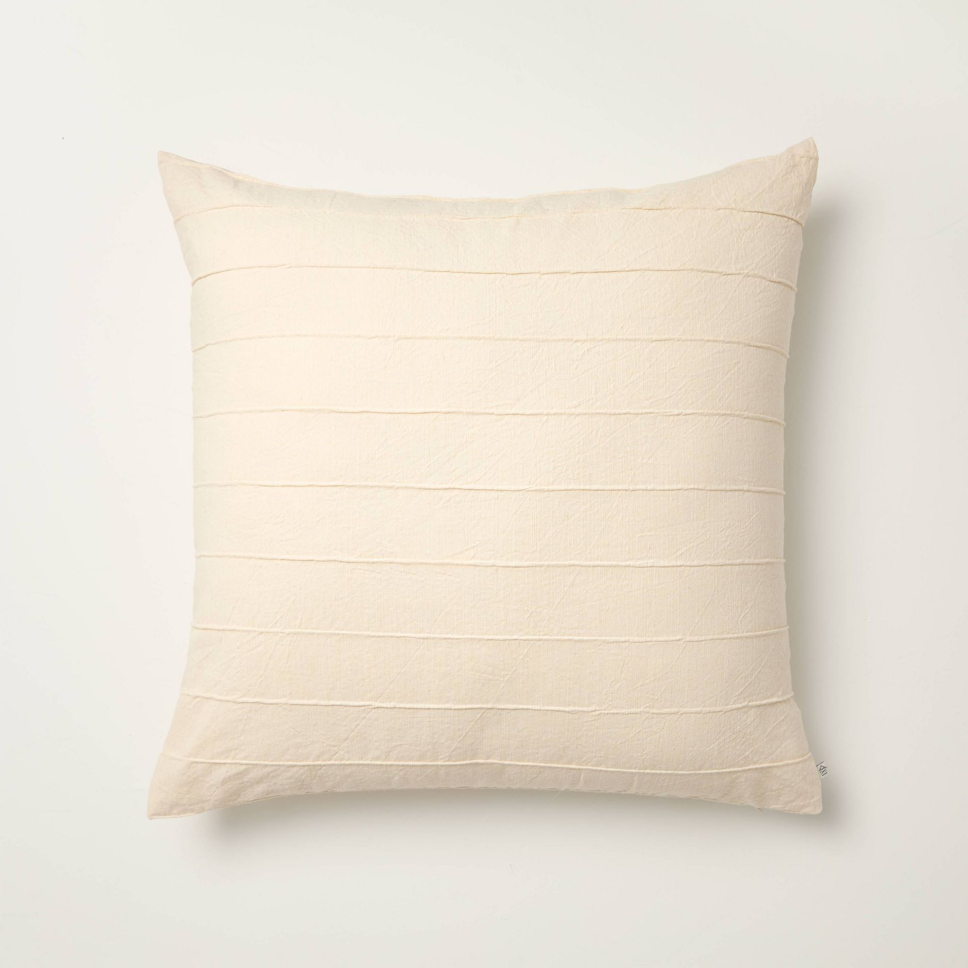 26"x26" Stitch Stripe Euro Throw Pillow Cover Tan - Hearth & Hand™ with Magnolia