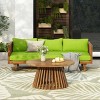 3 Seater Acacia Wood Outdoor Daybed and Coffee Table Set,2 Piece Wood Garden Furniture Sofa Set,Patio Lounge Set with Cushions-Coolbibila - 2 of 4
