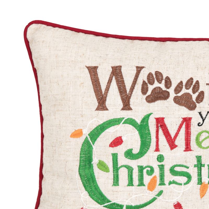 C&F Home 12" x 15" Woofing Christmas Embroidered Throw Pillow, 2 of 3