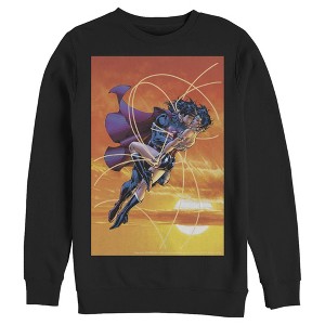Men's Superman Wonder Woman Kiss Sweatshirt - 1 of 3