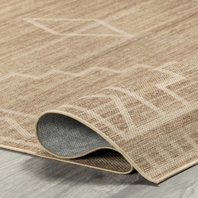 Velma Beige Synthetic Washable Reversible Area Rug, 5' x 8'