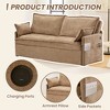 59.5" Chenille 2-in-1 Sofa Bed with Storage Pocket and USB/Type-C Charging Ports - 3 of 4