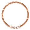Chisel Stainless Steel Antiqued and Polished Rose IP-plated LOVE 4mm Stretch Bracelet - 3 of 4