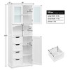 Yaheetech 65.5" Tall Bathroom Storage Cabinet with Open Compartment for Bathroom, Living Room, Bedroom White - 3 of 4