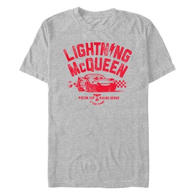 Men's Cars Lightning McQueen Piston Cup  T-Shirt - Athletic Heather - 1X Big Tall