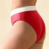 Women's Chic High-Waisted Bikini Bottoms with White Waistband - Cupshe - 2 of 4