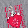 Women's Looney Tunes Valentine's Day Bugs Bunny Be Mine Loose T-Shirt - 2 of 4