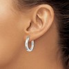Black Bow Jewelry 3mm x 21mm (13/16 Inch) Polished 14k White Gold Square Tube Hoops - 3 of 4