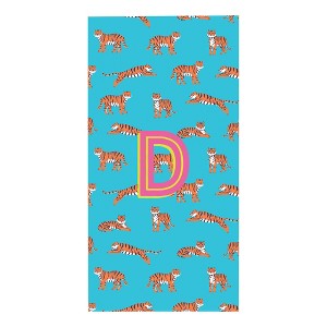 Personalization Mall Tiger Print Initial 30x60 Beach Towel - 1 of 2